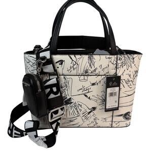KALT01: Karl Lagerfeld Paris “Maybelle” Small Tote – Black & White Sketch Print